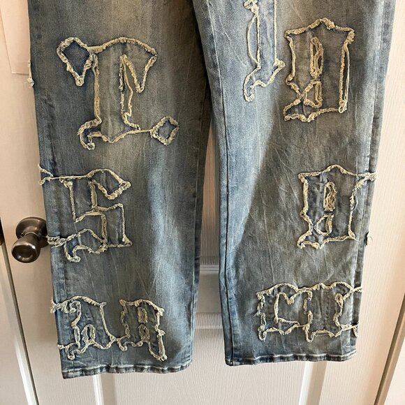 Smoke Rise Red Jeans Size 11/29 Blue Denim Acid Wash High Rise Flare Curvy Fit - Picture 4 of 14